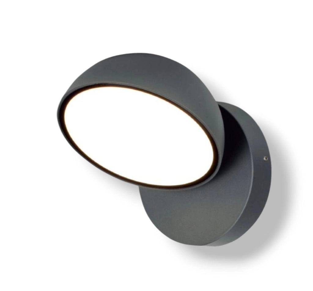 Applique LED da Esterno 12W CCT con Testa Orientabile – Luce Calda, Naturale o Fredda – Grigio Antracite o Bianco IP54 Color: Grigio