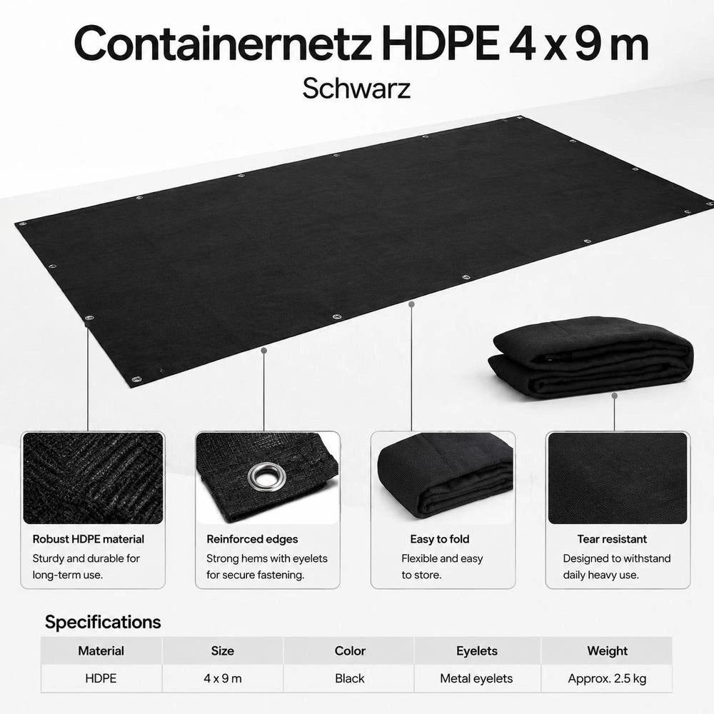 Container Net HDPE 4 X 9 M Black