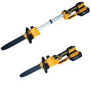 Motosega a Batteria Telescopica 12” 21V con 2 Batterie Brushless Lubrificazione Automatica Taglio 30 cm