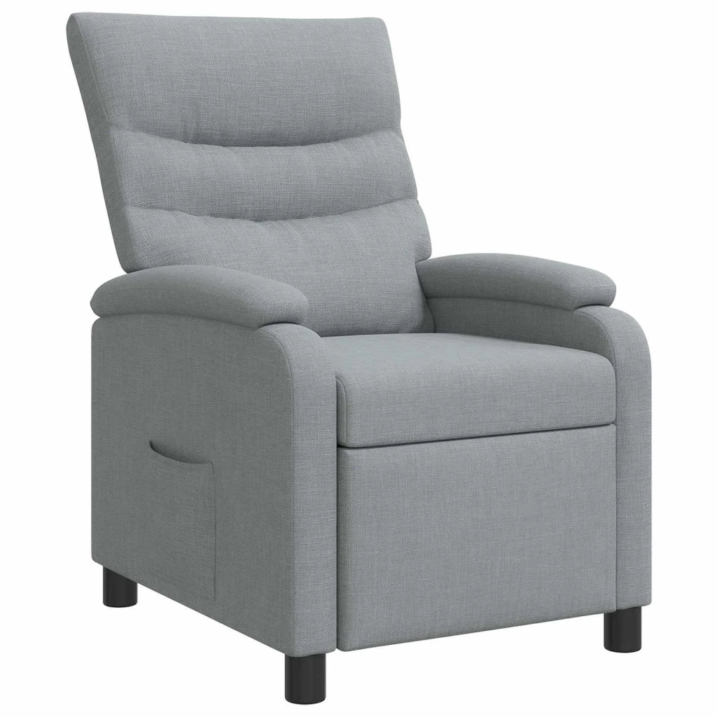Divano Sedia-Poltrona reclinabile Grigio Chiaro Tessuto 708916