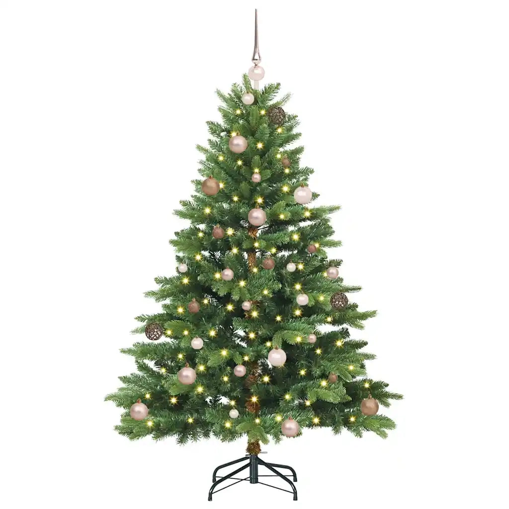 Albero di Natale | Decorazioni natalizie artificiale con 150 LED Verde 150 cm PE e PVC