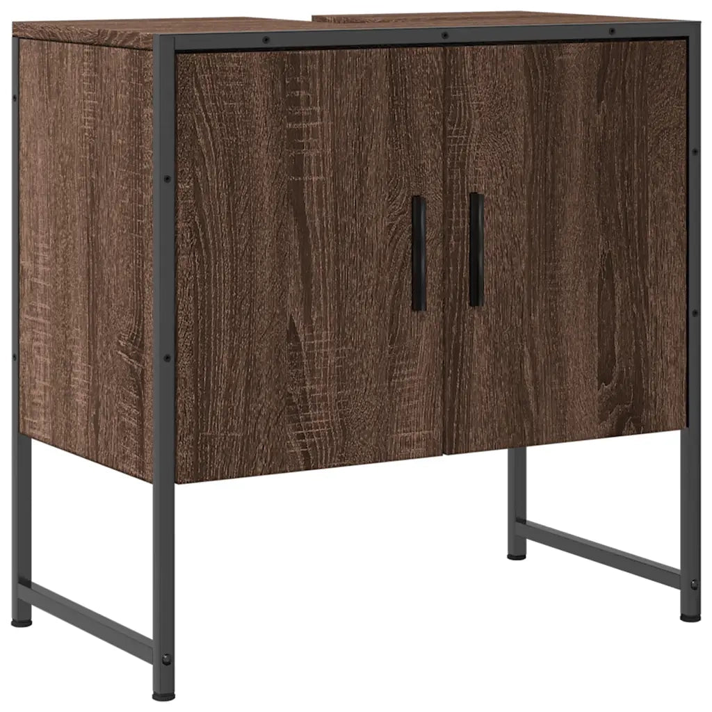 Mobile Lavabo Bagno-Armadietto da bagno Rovere Marrone 60x33x60cm Legno Multistrato