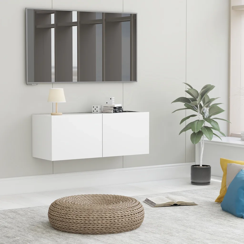 Mobile Porta TV-Mobile per TV-Credenza TV Bianco 80x30x30 cm in Legno Multistrato