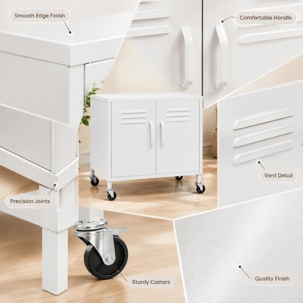 Storage Cabinet, White, 60x35x56 Cm, Steel