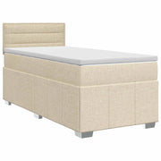 Letto box spring con materasso Crema 90 x 200 cm Tessuto 3451120