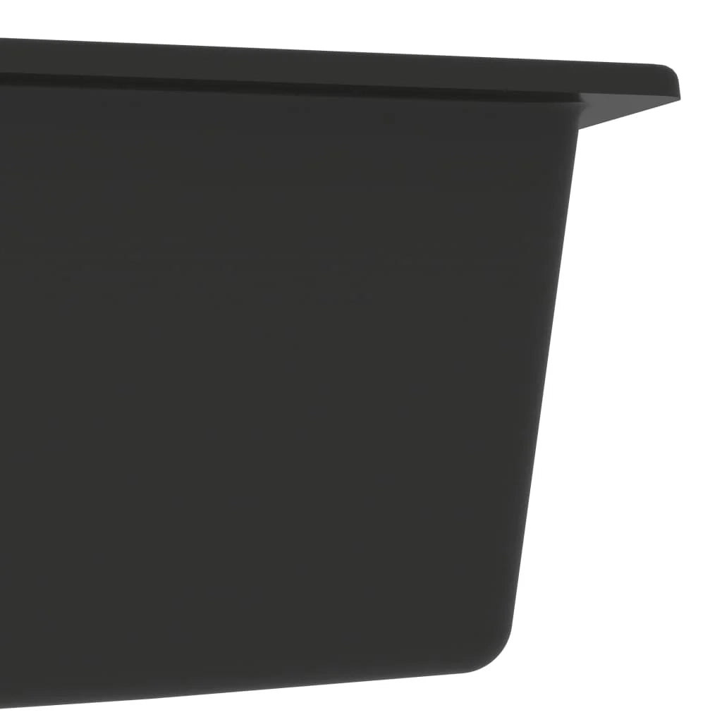 Lavello da cucina e due lavabi con foro troppopieno 58 x 44 cm granito nero 02_0002405