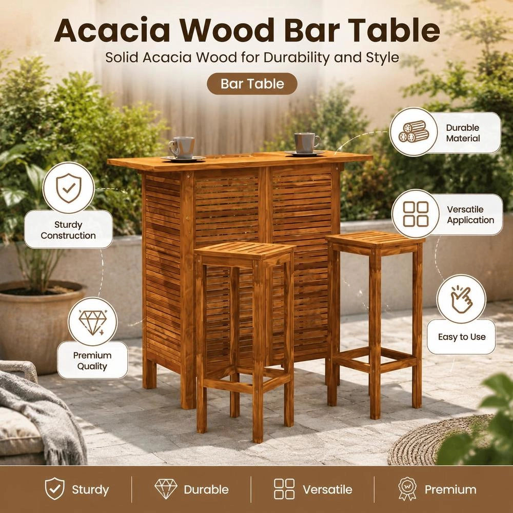 Bar Table 110x50x105 Cm Solid Acacia Wood