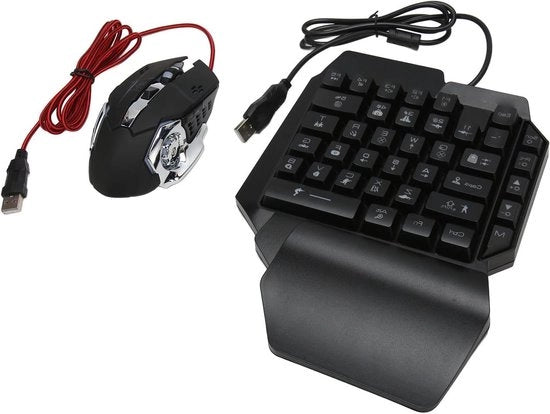 Tastiera e Mouse gaming RGB combinati con Convertitore per una mano - PS3 Switch Series X/S One X/S 360