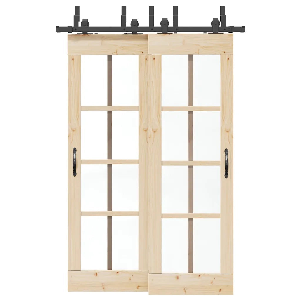 Kit di Binari per Porte Scorrevoli 152,5 cm Acciaio Nero 3295731