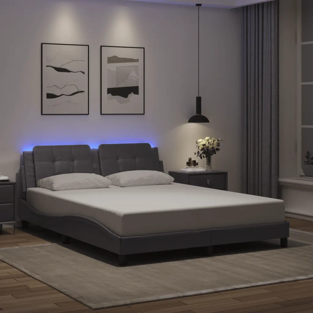 Giroletto con LED senza Materasso Zadar Grigio 160x200 cm 3214120