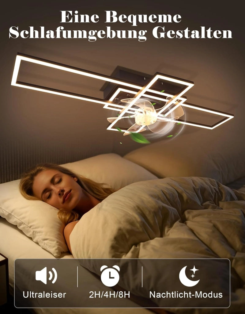 ZMH Ventilatore a Soffitto LED Moderno 94cm 6 Velocità con Intensità Luminosa Regolabile Telecomando per Soggiorno