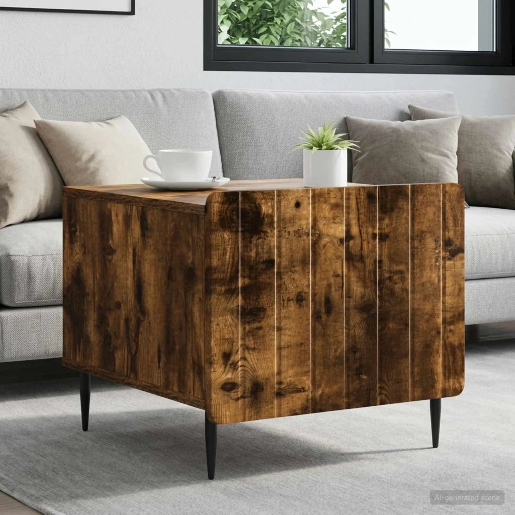 Tavolino da salotto con cassetto Rovere Fumo 49 x 50 x 42 cm 894510