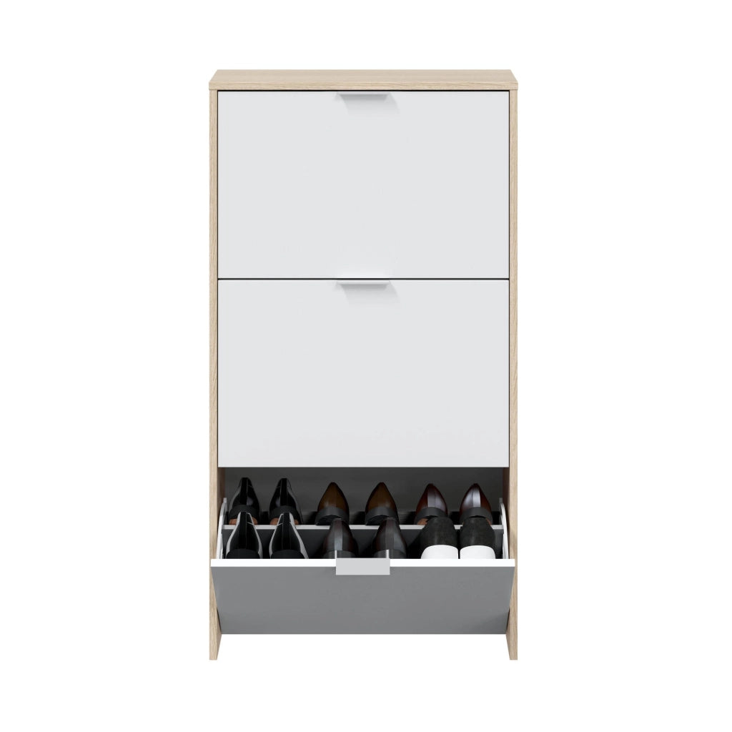 Mobile Portascarpe Asca, Scarpiera 18 Paia, 60x22x113h cm Marrone Rovere