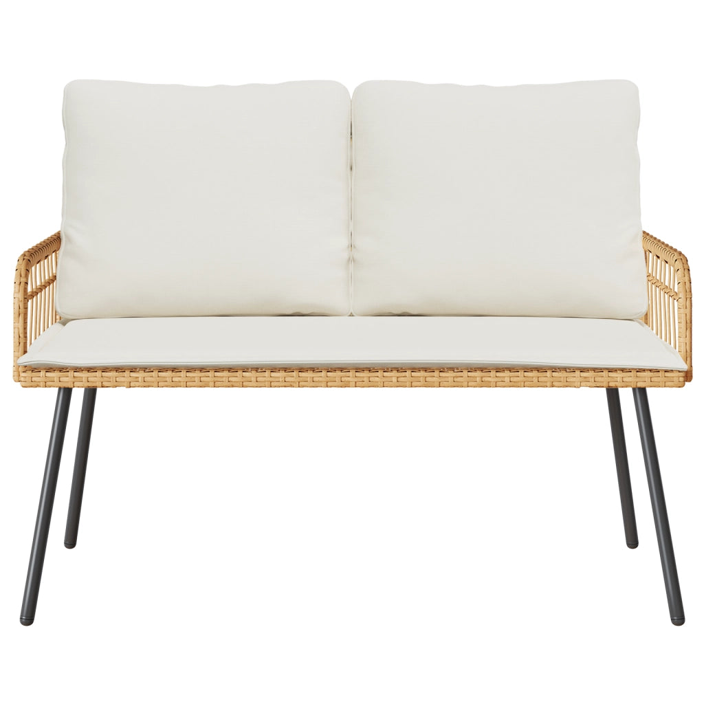 panca da giardino  naturale 114x64x78 cm in polyrattan