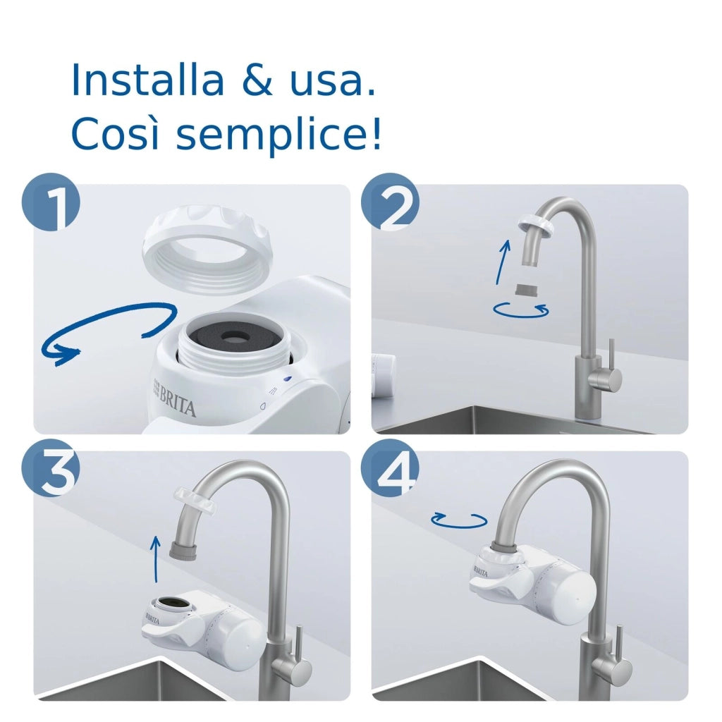 Brita Sistema filtrante per acqua ON TAP V incluso 1x filtro V - per acqua sostenibile dal gusto migliore direttamente dal rubinetto