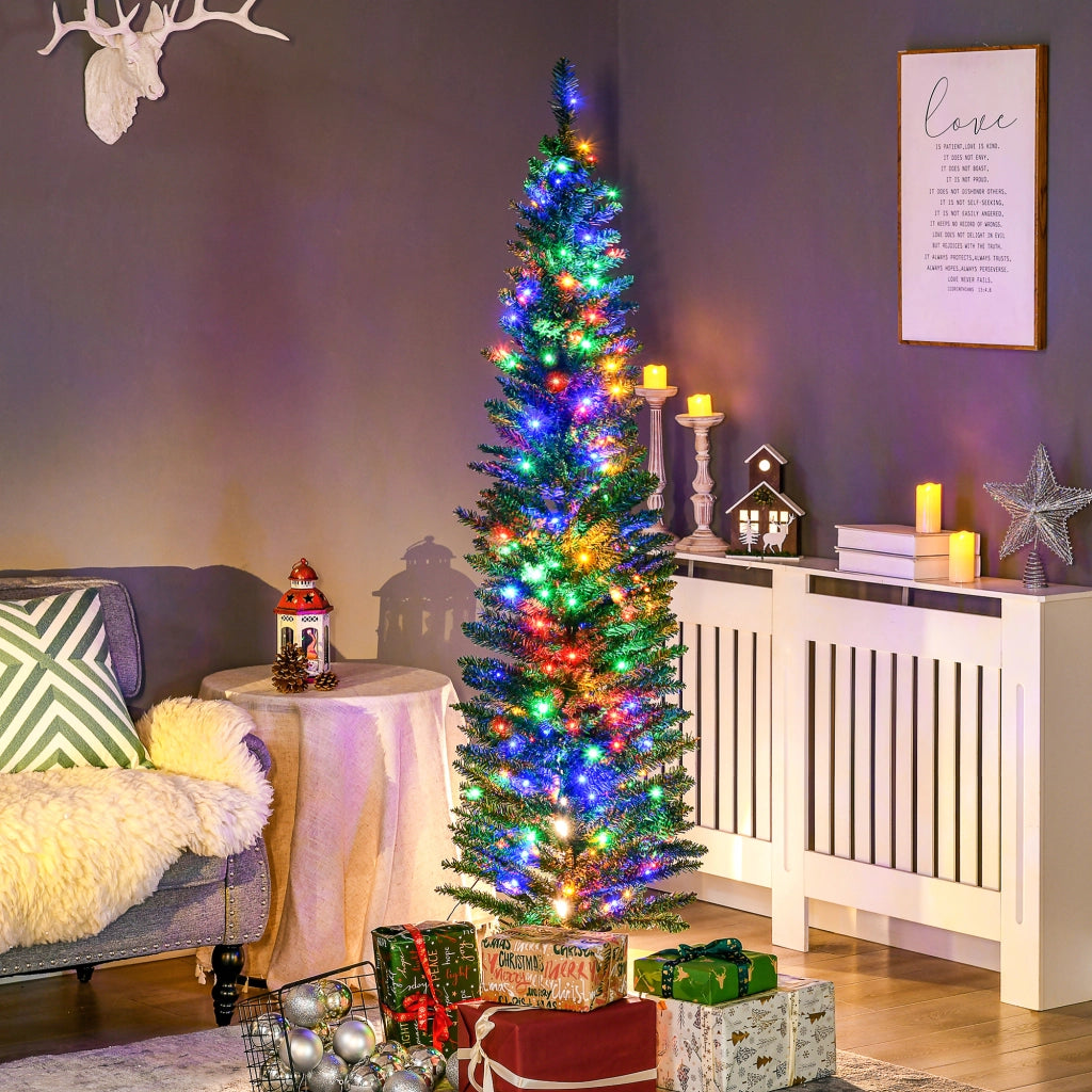 Albero di Natale Artificiale Illuminato ¨C zephmum ¨C Verde 180cm 150 Luci 390 Rami Base Acciaio