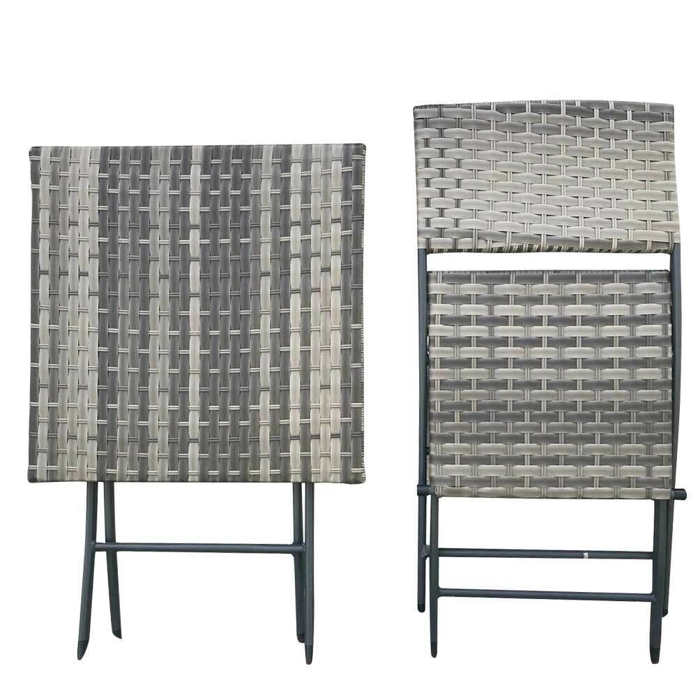 Set Pieghevole Tavole e Sedie Arredo Giardino Simil rattan x Esterno Polyrattan