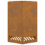 Braciere Senza Fumi Esagonale 38x38x51 cm Acciaio Invecchiato