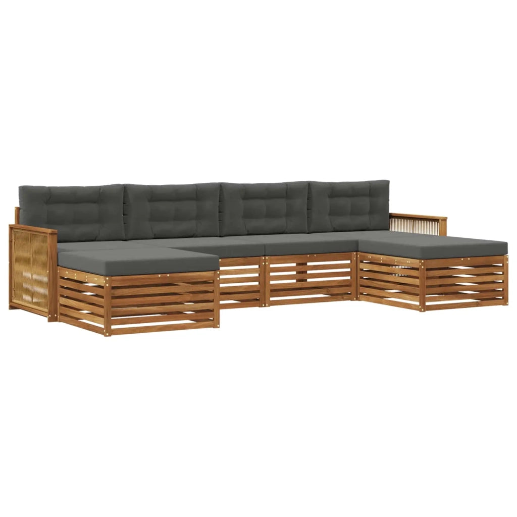 Set divani con cuscino 6 pcs Legno di Acacia Massello 3383690