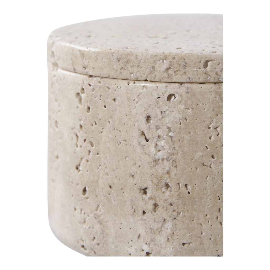 Vaso Decorativo Storage, Marrone, Travertino, 10x10x6,5 cm