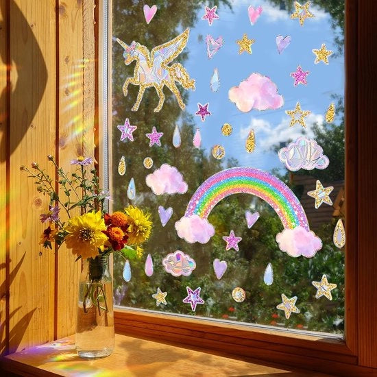 Decorazione per finestre con cattura di luce prismatica riciclabile