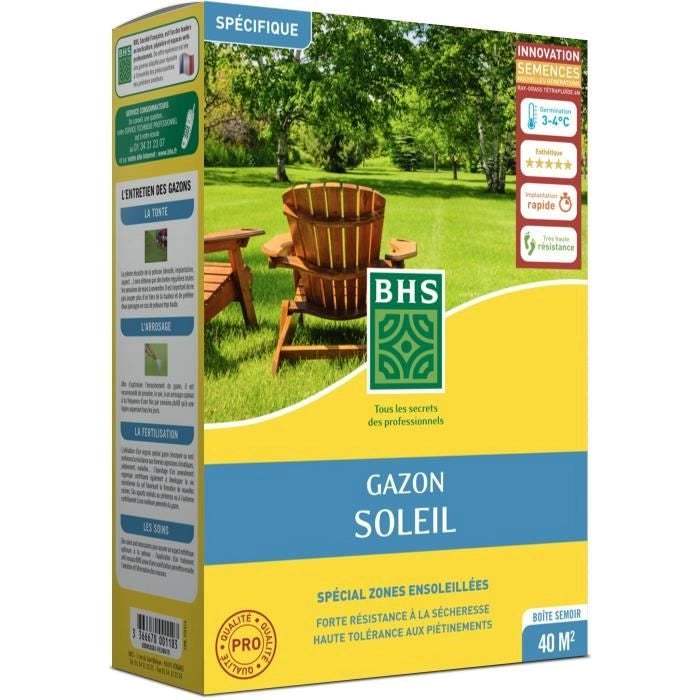 Prato - BHS - Sun Lawn 1kg  Resistente al clima mediterraneo e alla siccità