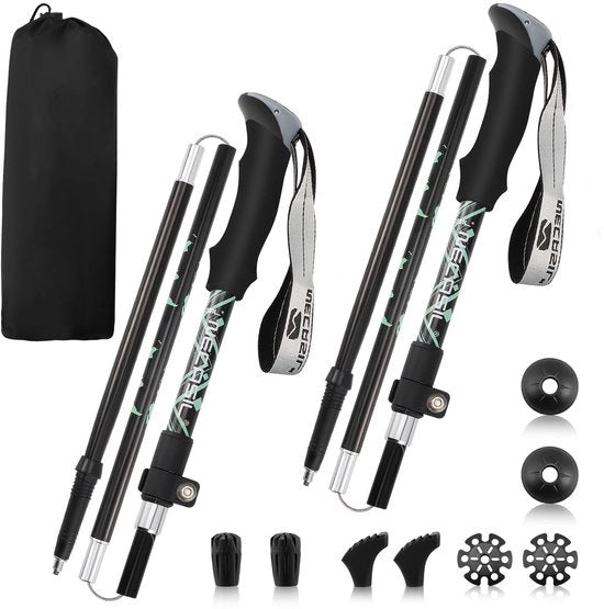 Wand stecchi in carbon op pieghevole 7075 alluminio ultraleggero regolabile telescopico 105-125CM stecchi da camminata Nordic per uomo e donna con accessori tutti terreno