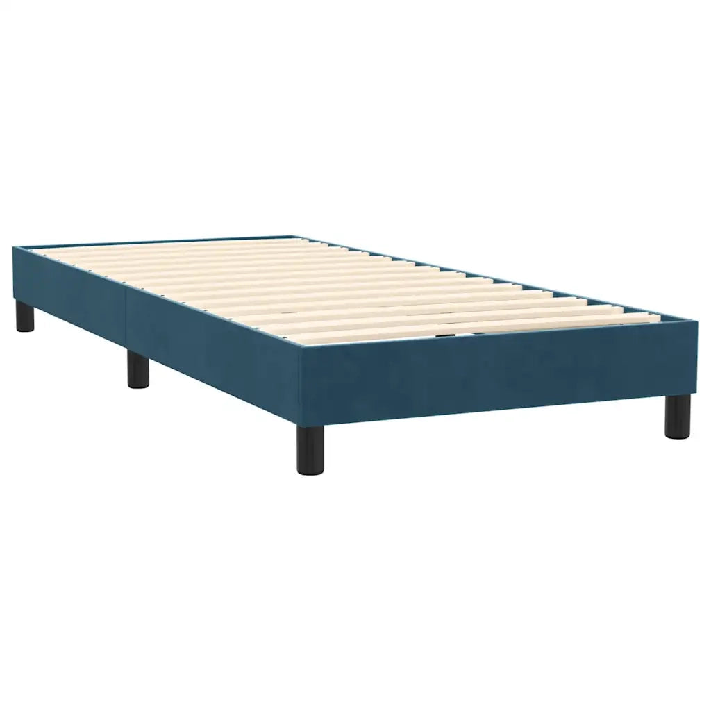 vidaXL Giroletto a Molle con Materasso Blu Scuro 80x220 cm Velluto