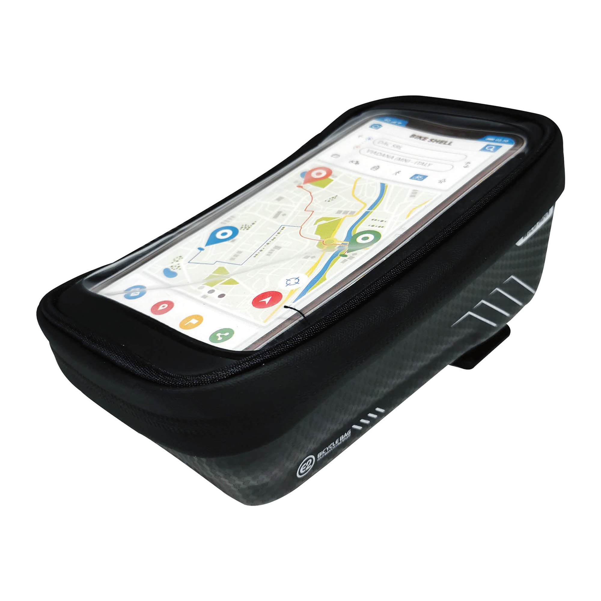 Borsa Portaoggetti da Telaio Bicicletta 18x10x6 cm con Tasca Touchscreen per Smartphone