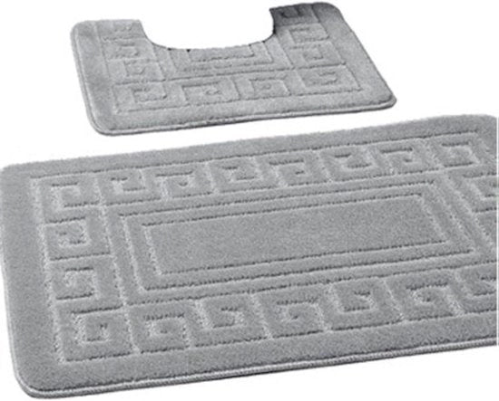 Matte anti-slip in stile greco - 2 pezzi - Grigio - Inclusi diversi formati