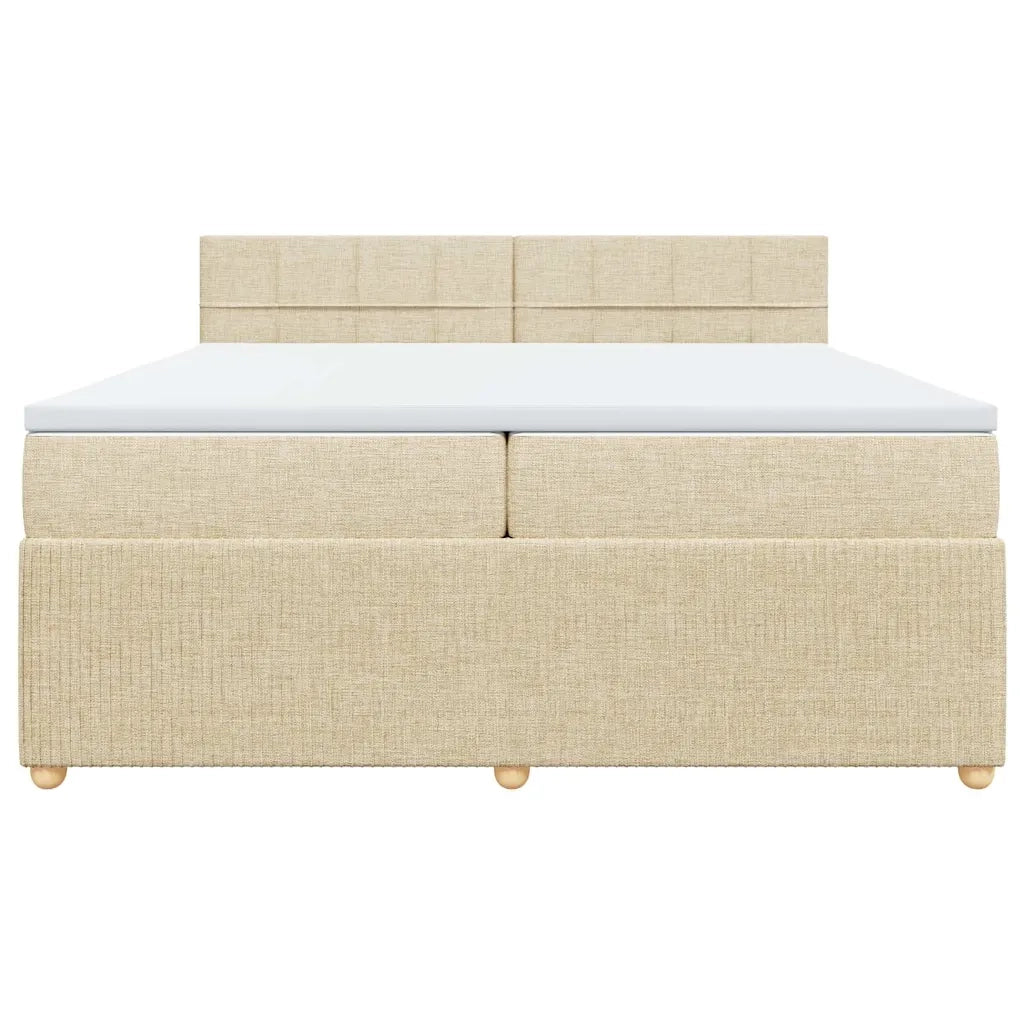 Giroletto a Molle con Materasso Crema 200x200 cm in Tessuto