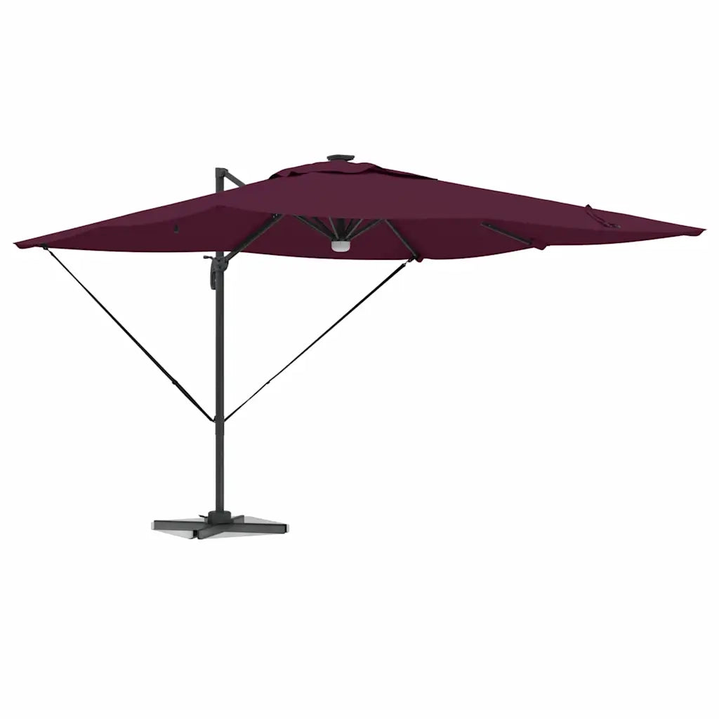 Parasole Roma-Ombrellone da giardino Rosso 286 x 284 x 270 cm Alluminio e Poliestere 970643