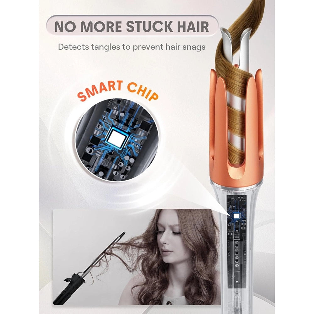 Trade Shop - Arricciacapelli Automatico Con 3 Temperature Rotazione Antigroviglio Per Styling Capelli -