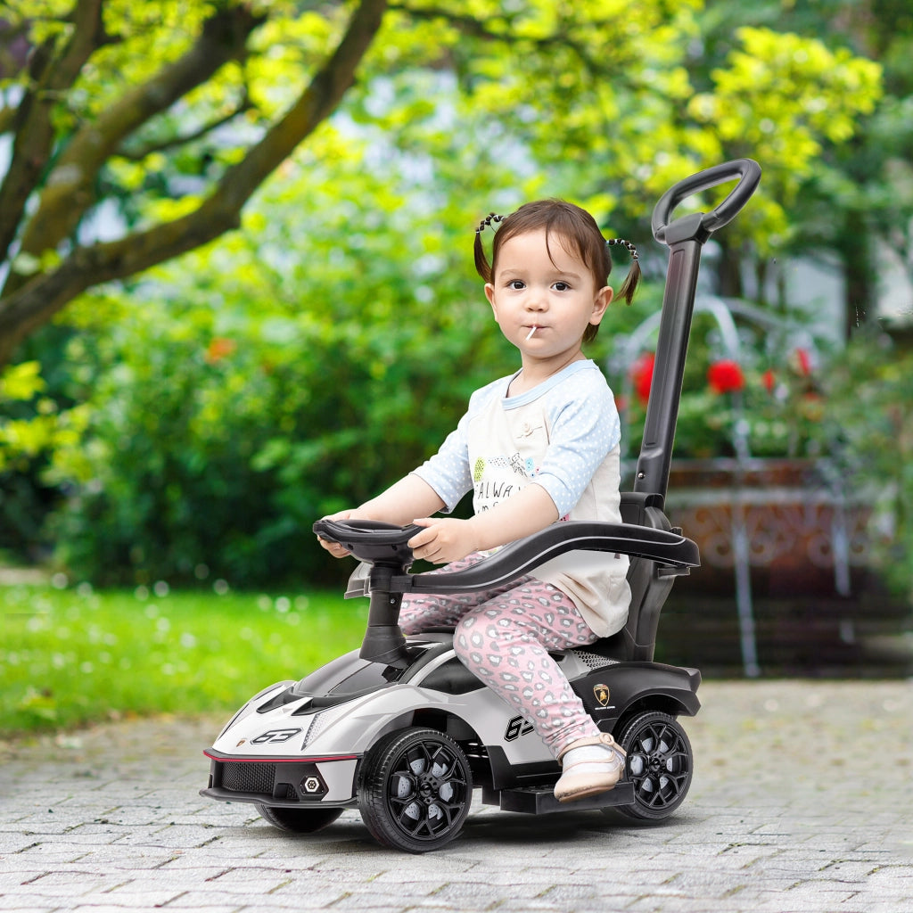 Portagiochi per Bambini 1-3 Anni con Volante e Klaxon ¨C Zephmum ¨C Bianco