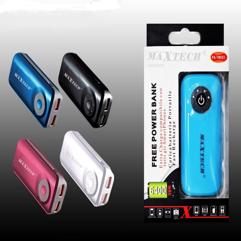 Trade Shop - Maxtech Power Bank Batteria 6400mah Ricarica Portatile Smartphone Usb Pa-tm003 -