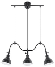 Lampadario MARE 3 luci nero metallo E27 Sollux SL0309