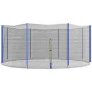 Rete di Protezione per Trampolini a 8 Pali con Ingresso con Cerniera Ø366x180 cm in PE Nero e Blu