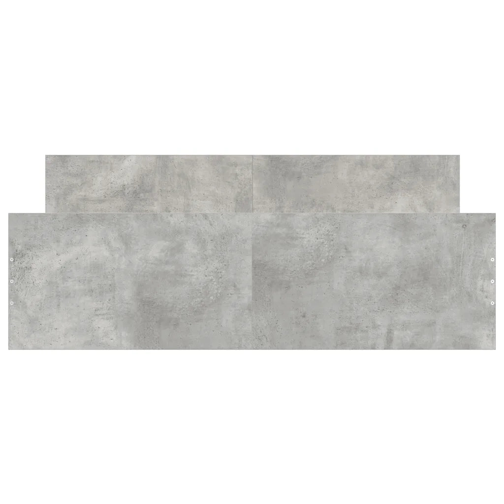 Giroletto con Testiera e Pediera-Struttura Letto Grigio Cemento 150x200 cm