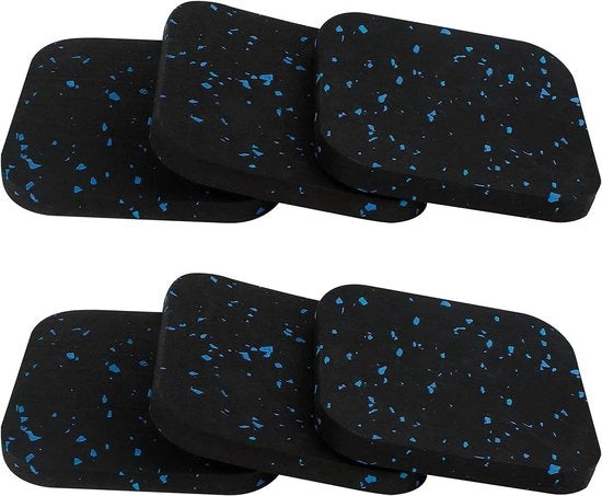 6 pezzi di Padrone di gomma anti-vibrazioni con gomma spessa Mat di treadmill - Mattonelle di assorbimento di shock per l'equipaggiamento di allenamento per lavatrice - 10 * 10 * 1cm