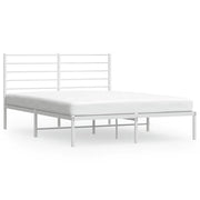 Letto matrimoniale | Letto per adulti | Giroletto con Testiera Metallo Bianco 140x190 cm