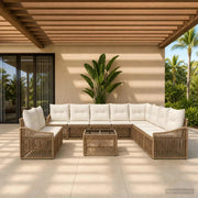 Set Divano da Giardino 11 pcs Beige polyrattan 3436056