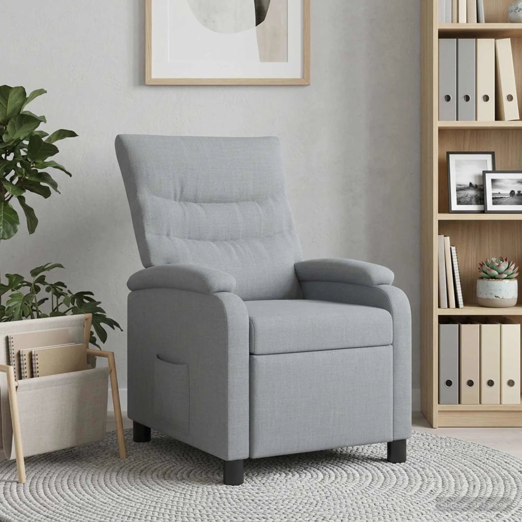 Divano Sedia-Poltrona reclinabile Grigio Chiaro Tessuto 708916