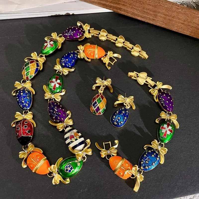 Set di gioielli con insetti realizzati a mano con perline: stile vintage da palazzo