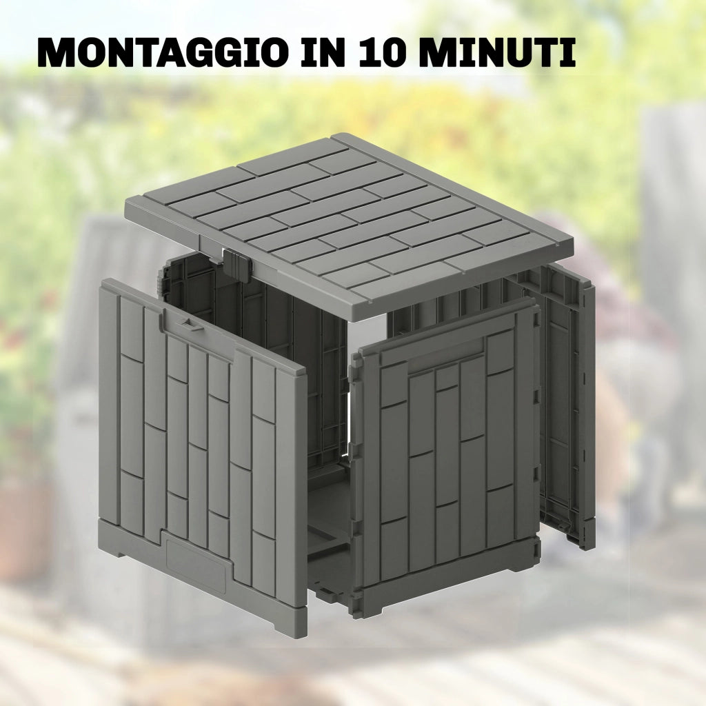 Baule da Giardino 114L in Resina ¨C zephmum ¨C Grigio 56x44x54 cm
