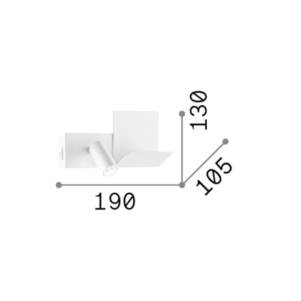 Applique Moderna Komodo-1 Metallo Bianco Led 4,5W 3000K Luce Calda