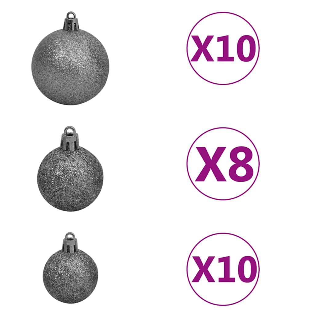 Albero di Natale pieghevole 300 LED e Set di Palline Verde 210 cm