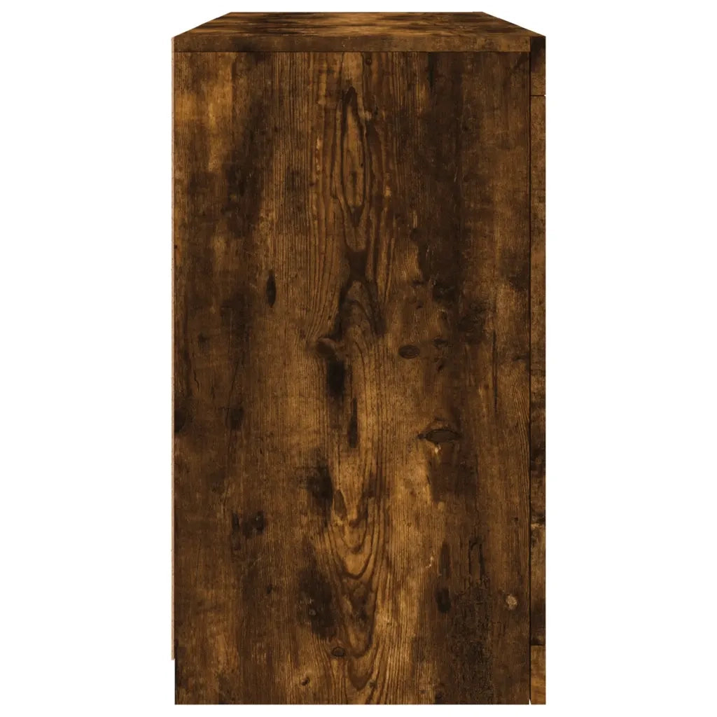 Credenza con Luci LED-Buffet-Armadio da cucina Rovere Fumo 123x37x67 cm 331991