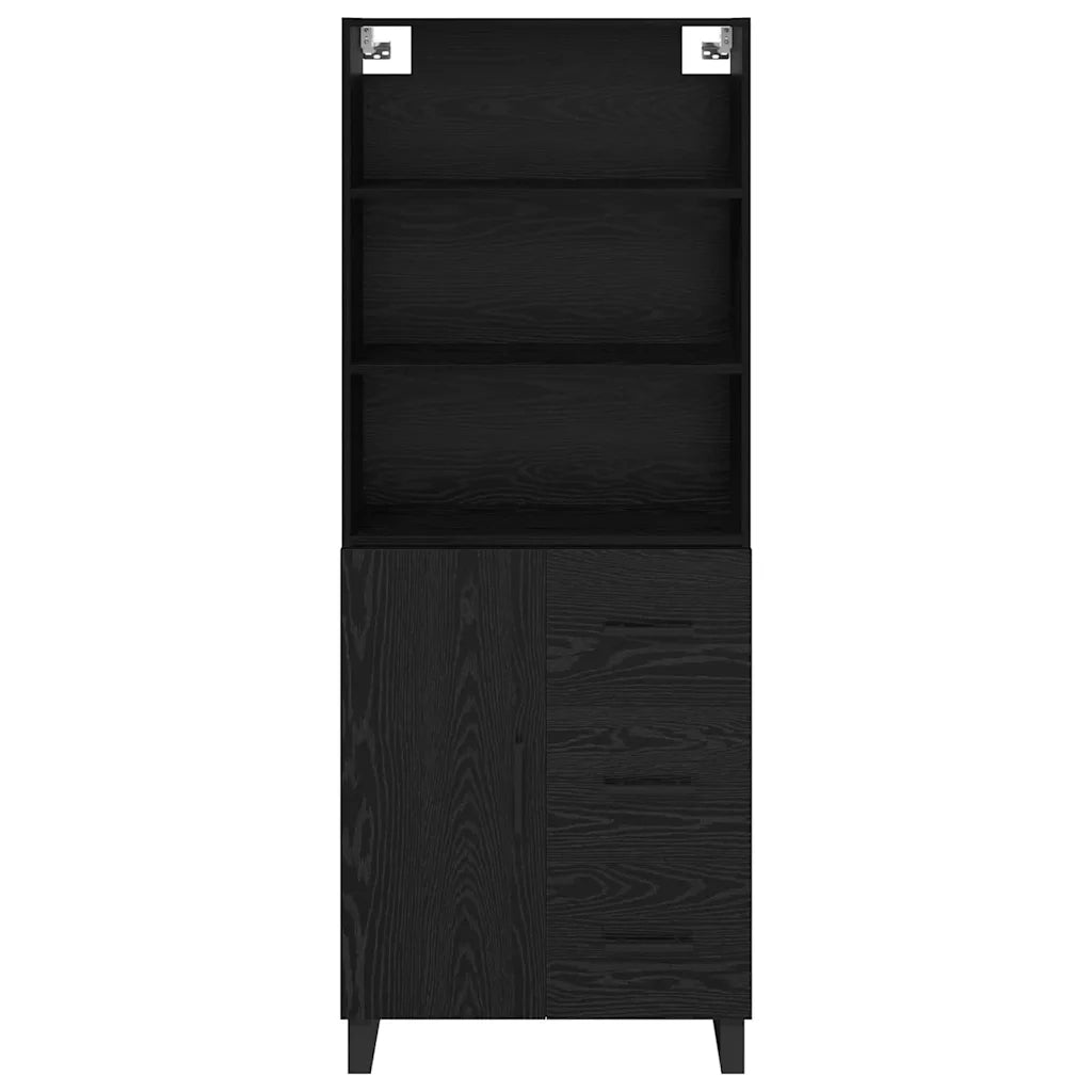 Credenza con cassetto 2 pcs Rovere Nero Legno multistrato 3416213