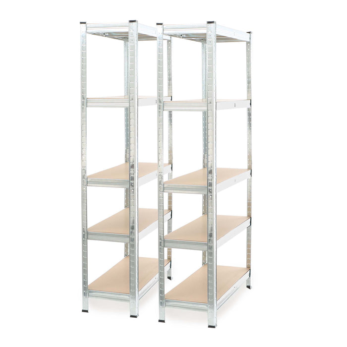 Set 2x scaffali a incastro per carichi pesanti 154x75x30cm Max 875kg l’uno Acciaio 5 ripiani