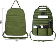 Organizzatore di sedile per bambini - Copriporta auto per bambini con schienale verde e disposizione tattica